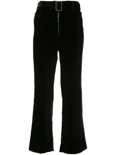 Ellery Supervision Belted Flared Trousers In Black