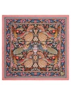 Liberty London Peacock Garden 70 X 70cm Silk Twill Scarf In Khaki