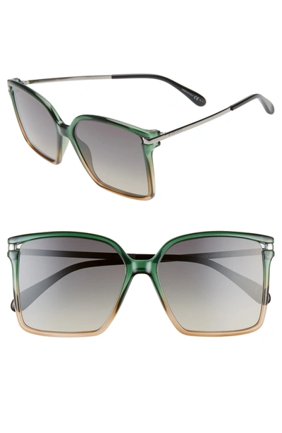 Givenchy 57mm Oversized Square Sunglasses In Green Pea Pink