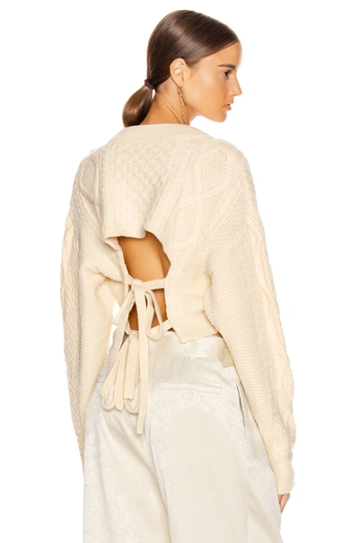 Atoir Atoìr Unhinged Cropped Cable Knit Jumper In Ivory