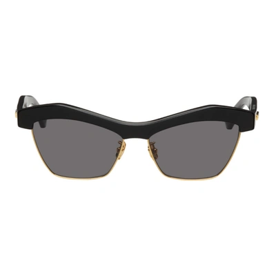 Bottega Veneta Black Eyebrows Sunglasses In 001 Black