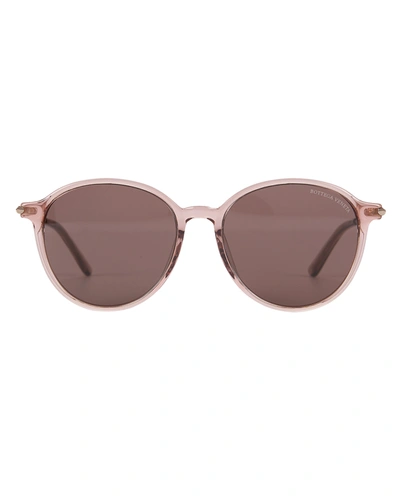 Bottega Veneta Oversized Rounded Sunglasses In Pink