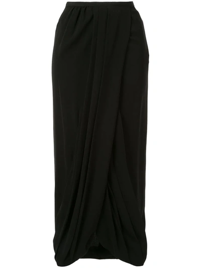 Giambattista Valli Silk Gathered Skirt In Black