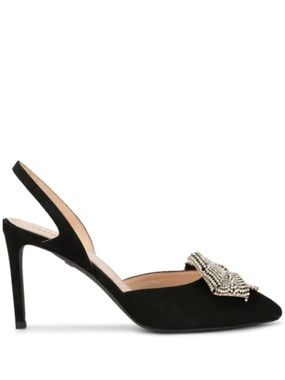 Giambattista Valli Bow Detail Slingback Pumps In Black