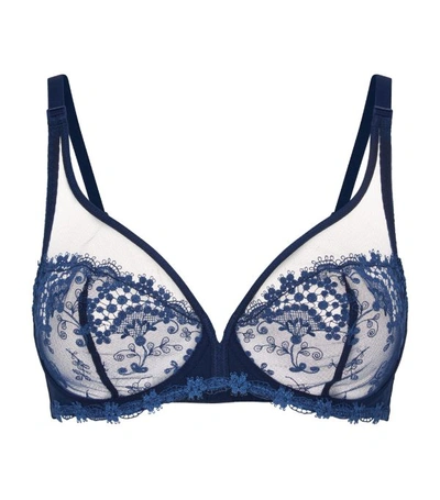 Simone Perele Wish Underwire Plunge Bra In Petrol Blue