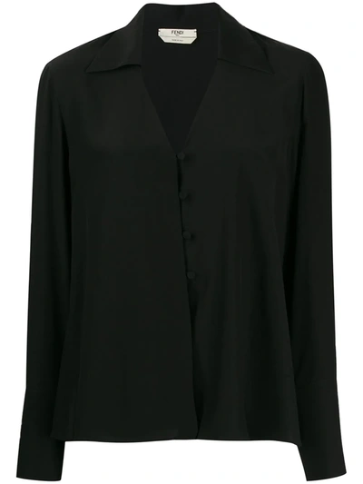 Fendi Buttoned Blouse In Black