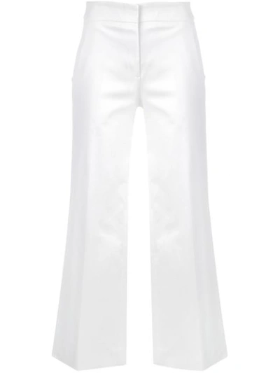 Derek Lam Cropped Cotton-blend Wide-leg Pants In White