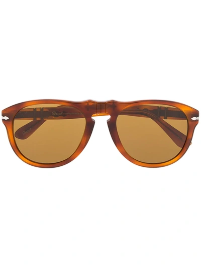 Persol Tortoiseshell Aviator Sunglasses In Brown