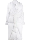 Khrisjoy Belted Long Nylon Down Jacket In White