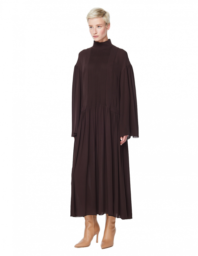 The Row Brown Silk Teresa Dress