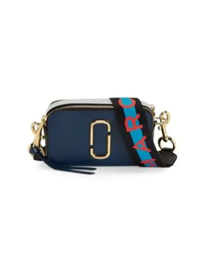 Marc Jacobs The Snapshot Leather Camera Bag In Blu Sea Multi