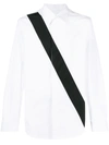 Helmut Lang Slash Band Button-up Shirt In White Black