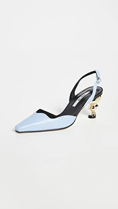 Yuul Yie Lissom Slingback Pumps In Light Blue/black