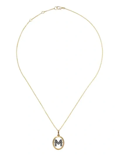 Annoushka 14kt And 18kt Yellow Gold M Diamond Initial Pendant Necklace In 18ct Yellow Gold