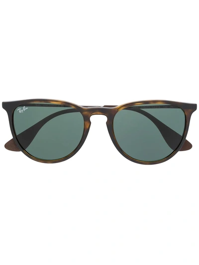 Ray Ban Tortoiseshell Round Frame Sunglasses In Brown