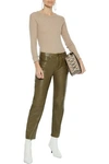 Enza Costa Mélange Waffle-knit Cotton And Cashmere-blend Top In Sand
