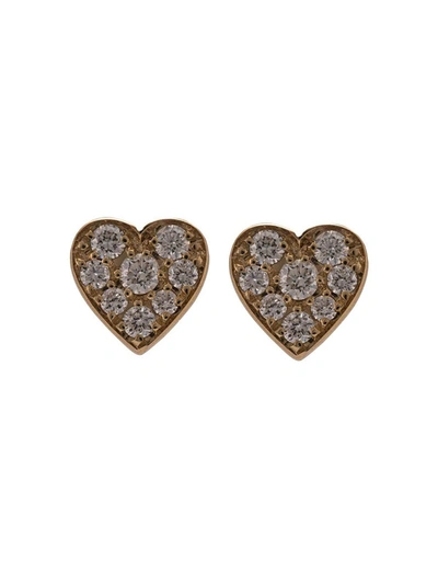 Sophie Bille Brahe Pave Diamond Heart Stud Earrings In Not Applicable