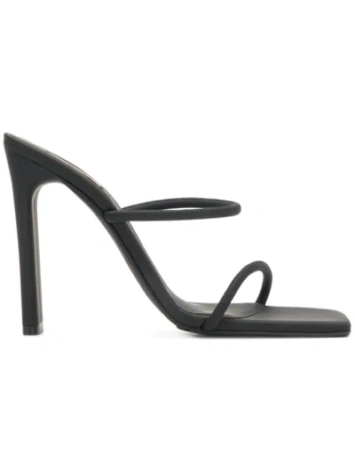 Yeezy Grey Women's Graphite Minimal Sandals In Black