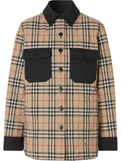 Burberry Multicolor Women's Check Print Flannel Jacket In Neutrals