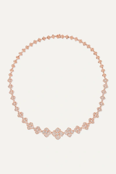 Anita Ko Flower Eternity 18-karat Rose Gold Diamond Necklace