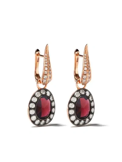 Annoushka 18kt Rose Gold Diamond Drop Earrings In 18ct Rose Gold