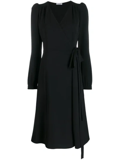 P.a.r.o.s.h Draped Knot Midi Dress In Black