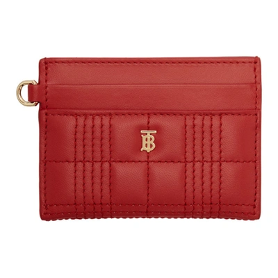 Burberry Sandon Quilted Leather Card Case In Bright Red