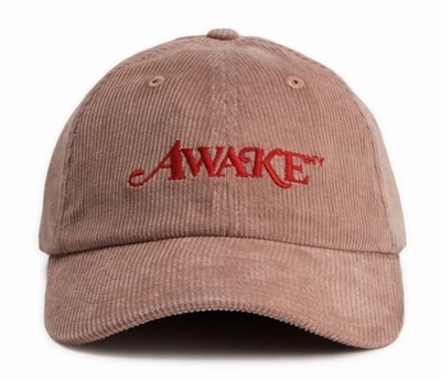 Pre-owned Awake  Corduroy Classic Logo Dad Hat Pink