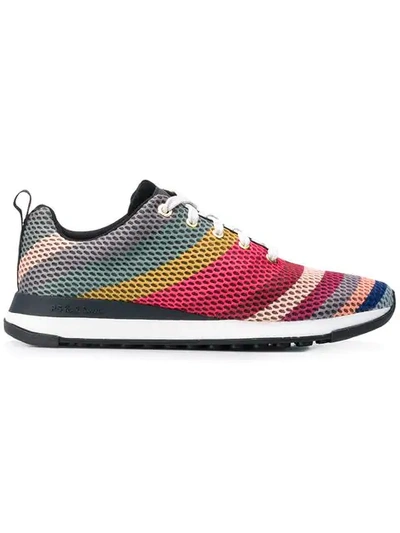 Paul Smith Multicolor Polyamide Trainers In Green