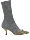 Marco De Vincenzo Ribbed Sock Boots In Grey