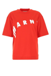 Marni Drawn Logo-print Oversized T-shirt In Red