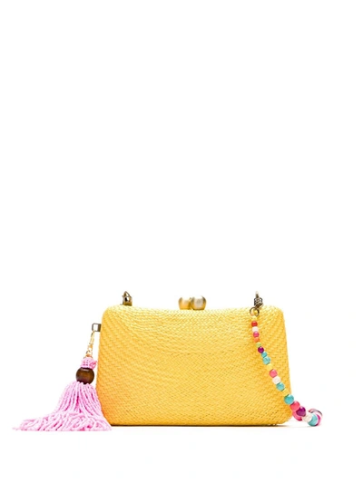 Serpui Straw Clutch In Yellow