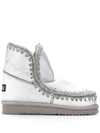 Mou Eskimo Metallic Ankle Boots In Silver