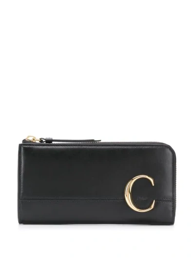 Chloé C Long Wallet In Black