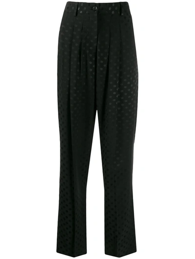 Ps By Paul Smith High-waisted Polka Dot Trousers In Black