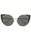 Linda Farrow Oversized-frame Sunglasses In Gold