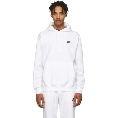 Nike Men's Pullover Fleece Hoodie In White