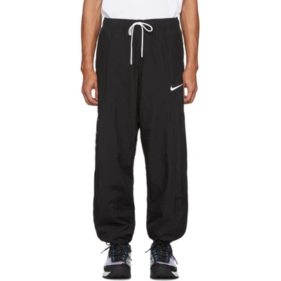 Nike Black Swoosh Lounge Pants In 010blackwhi