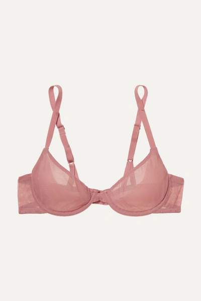 The Great Eros Canova Stretch-tulle Underwired Bra In Pink