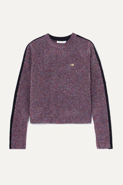 Bella Freud Teeny Bopper Metallic Knitted Sweater In Purple