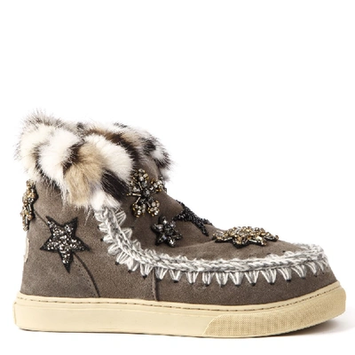 Mou Eskimo Brown Suede Sneaker Star Ankle Boot In Neutrals