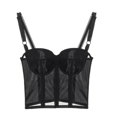 Dolce & Gabbana Cropped Corset-style Bustier In Black