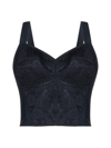 Dolce & Gabbana Lace-trimmed Jacquard Bustier In Black