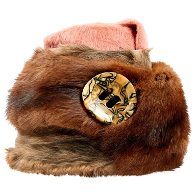 Pre-owned Dolce & Gabbana Brown Fur Hat