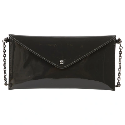 Pre-owned Loewe Patent Leather Clutch Bag In Anthracite