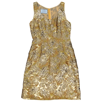 Pre-owned Prada Mid-length Dress In Gold