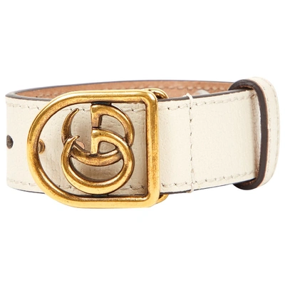 Pre-owned Gucci White Leather Bracelet