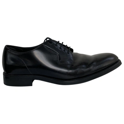 Pre-owned Tod's Patent Leather Lace Ups In Black