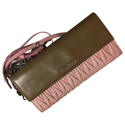 Pre-owned Miu Miu Pink Leather Wallet