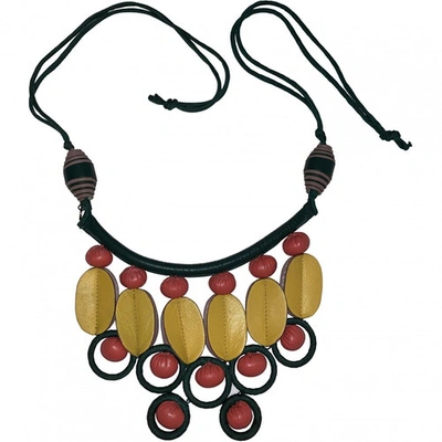 Pre-owned Hoss Intropia Leather Necklace In Multicolour